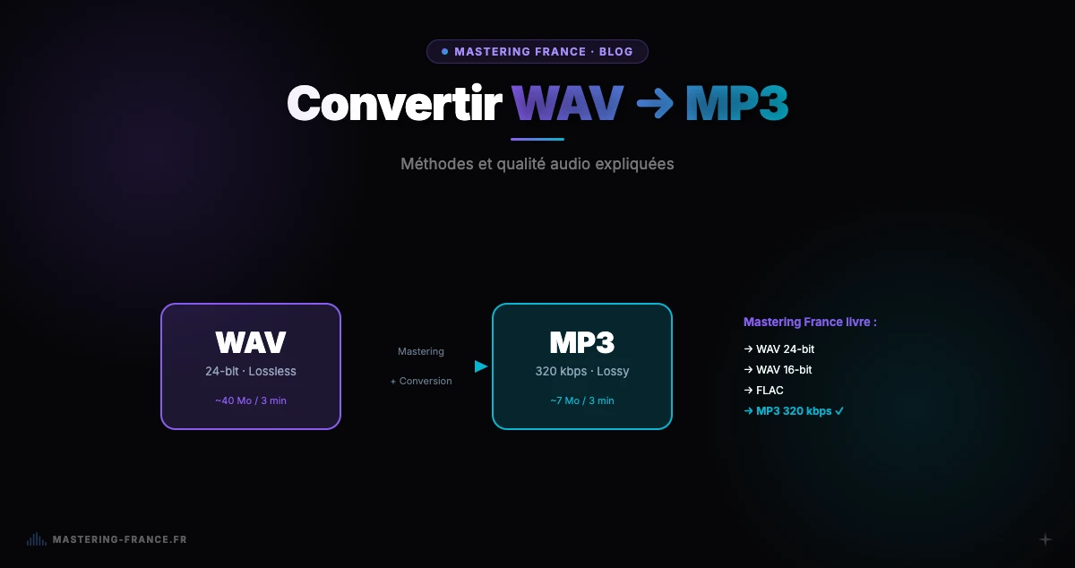 WAV to MP3 audio conversion — quality and methods — Mastering France