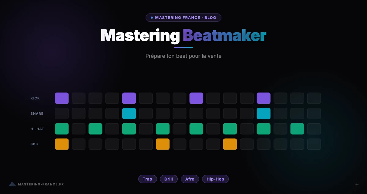 Beatmaker in studio working on a trap beat — Mastering France